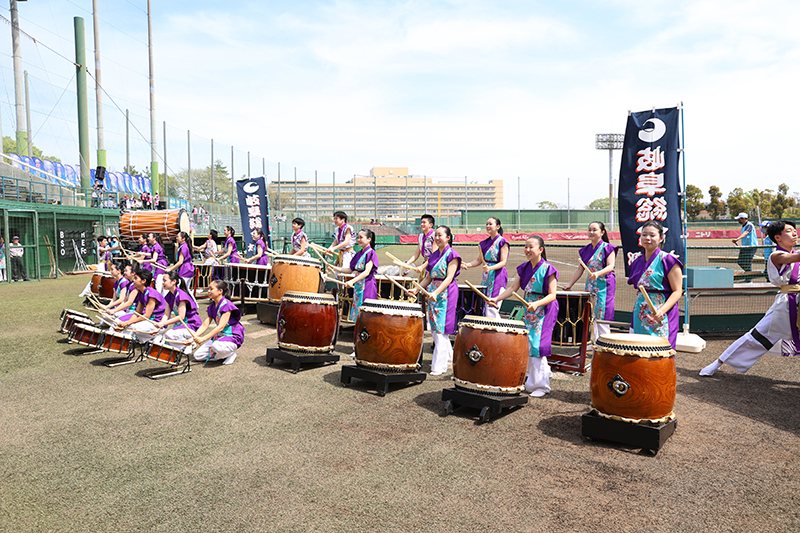 岐阜県立岐阜総合学園高等学校　太鼓部の演舞